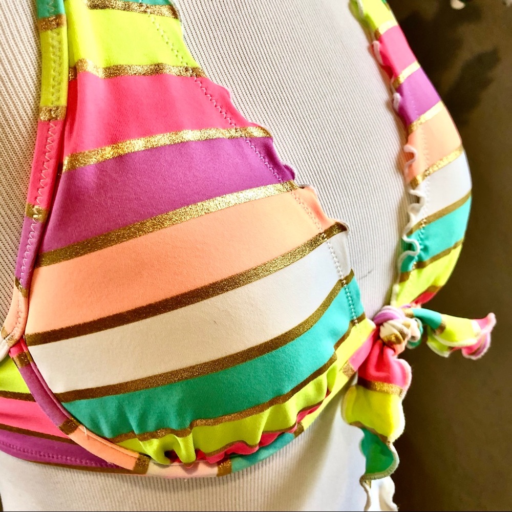 EUC VS Soiree Foil Stripe High Tie Bikini - Picture 5 of 12